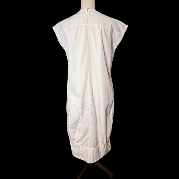 Nicobar Womens White Cotton Casual Midi Dress Small Apron Lagen Relaxed Utility - Picture 15 of 16